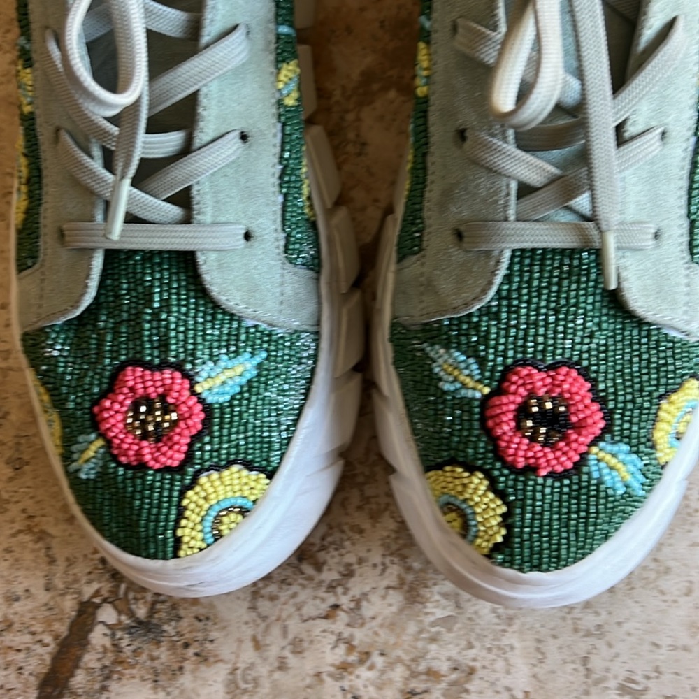 Free People Floral Beaded Platform Sneakers - Picture 9 of 12